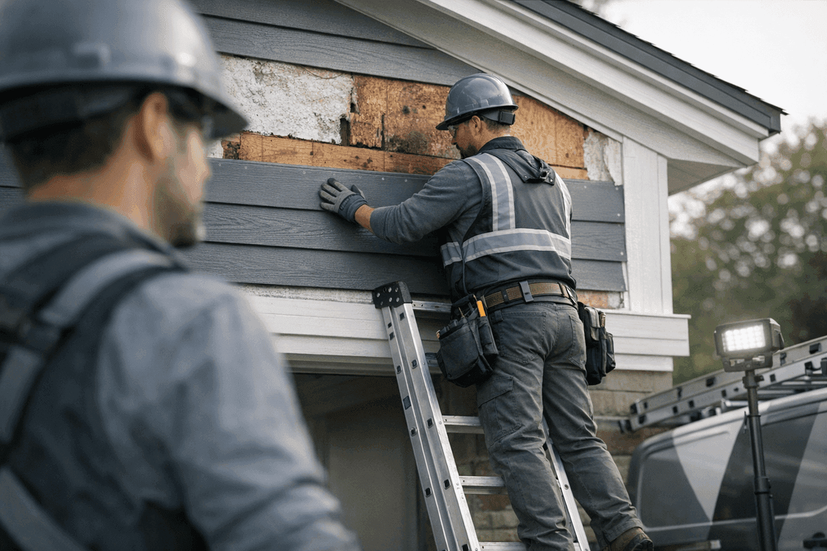 Emergency Siding Services service by POM Siding