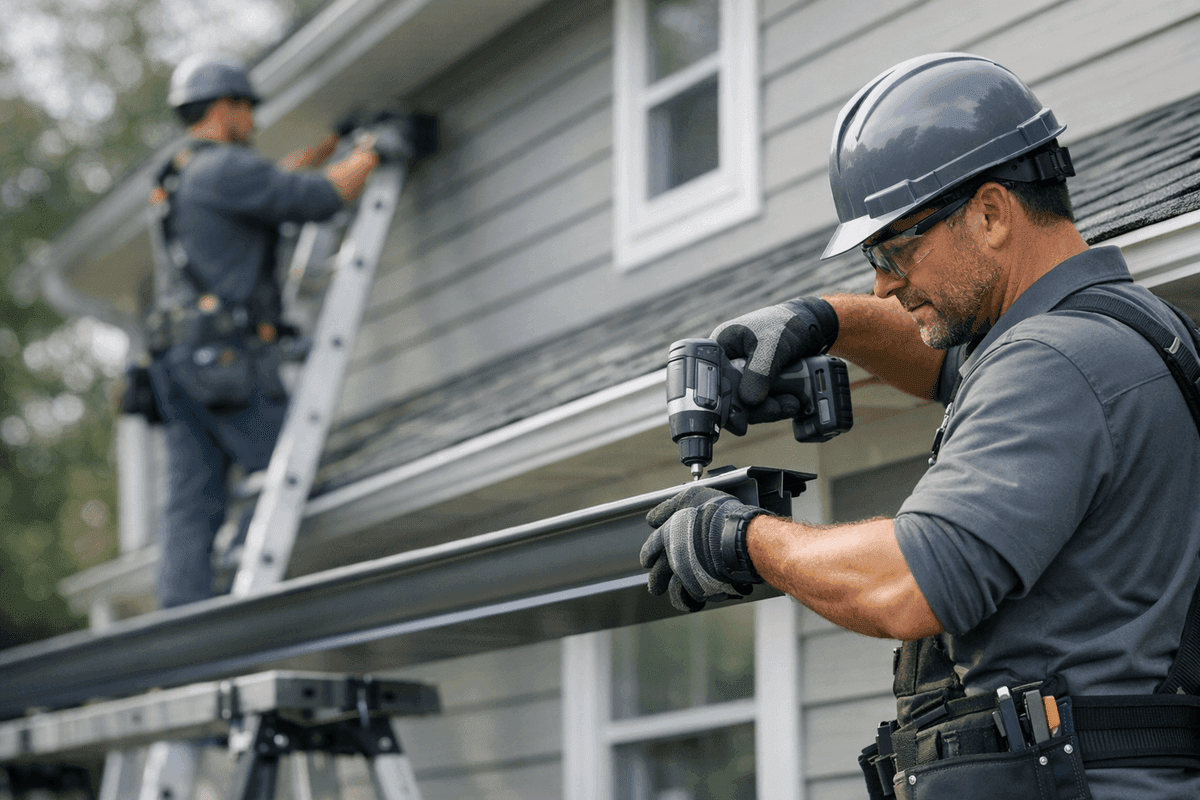 Gutter Installation service by POM Siding