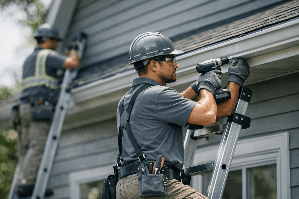 Gutter Repair service by POM Siding