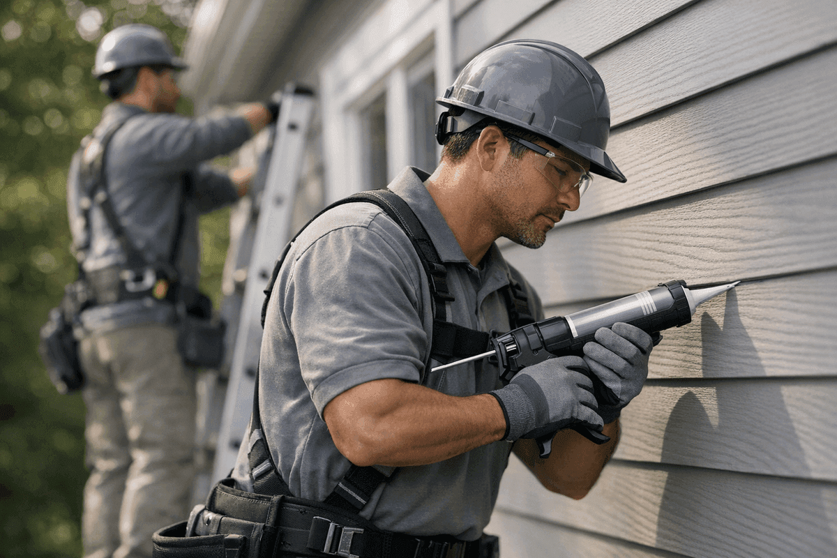 Siding Caulking and Sealing service by POM Siding