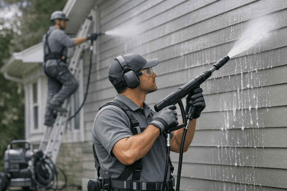 Siding Cleaning service by POM Siding