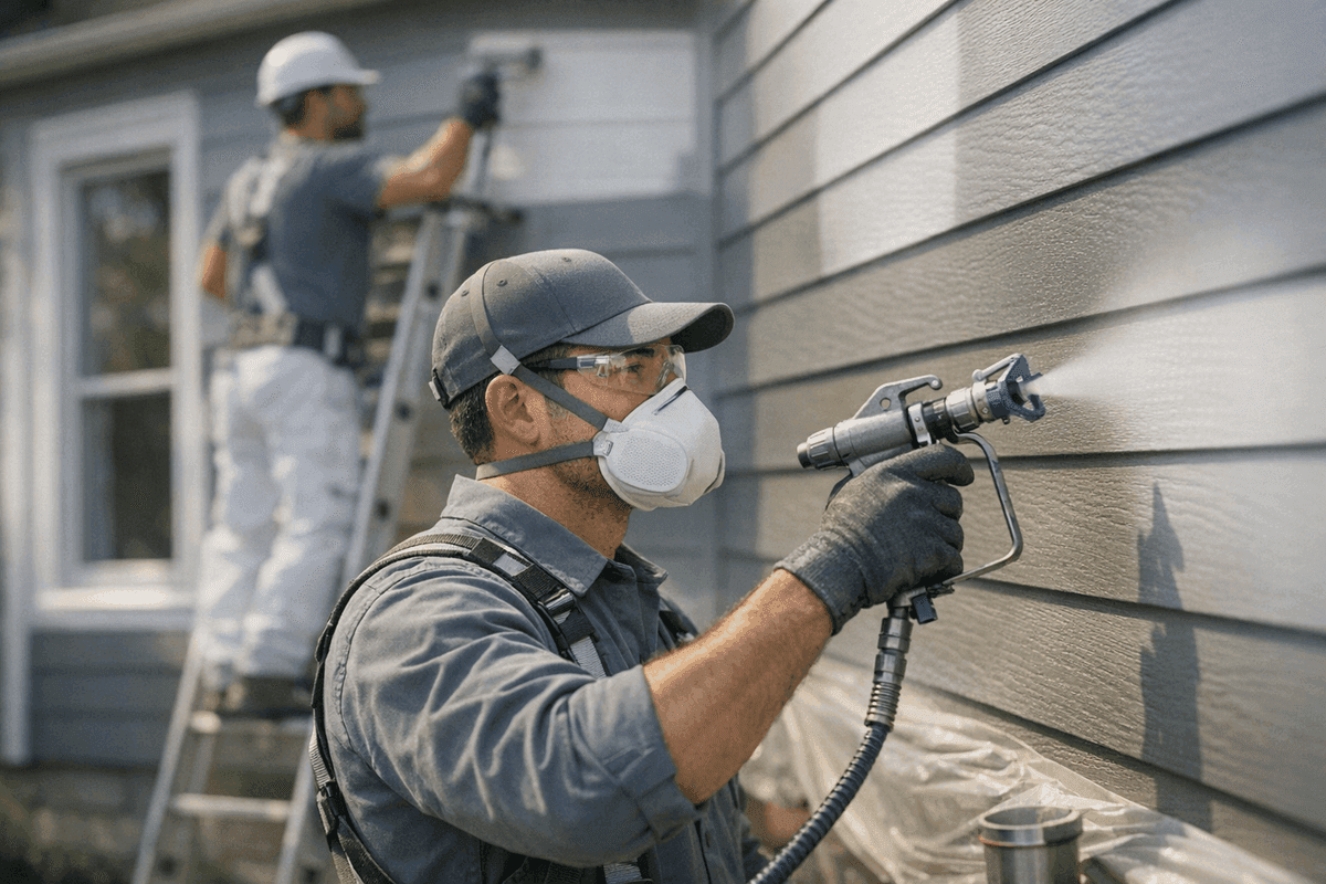 Siding Painting service by POM Siding