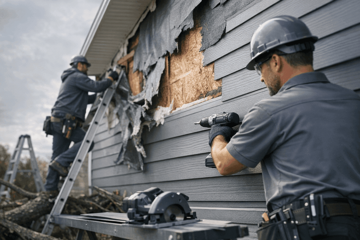 Storm Damage Repair service by POM Siding