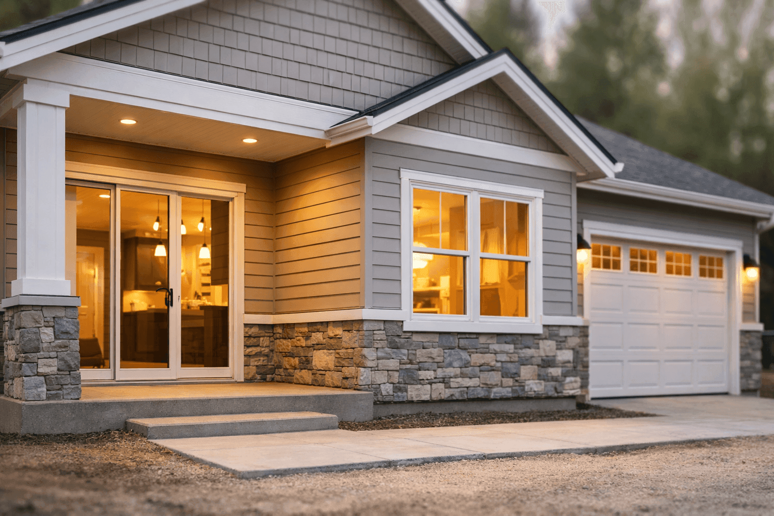 Modern home with comfortable interior due to quality siding