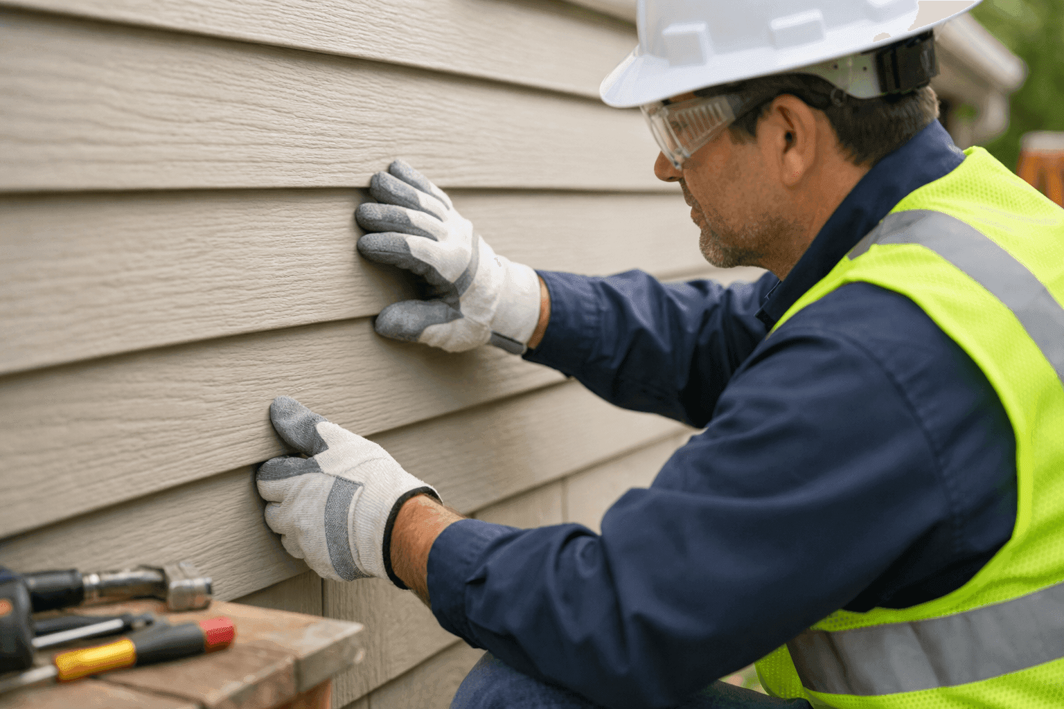 Siding being inspected and reinforced before storm season