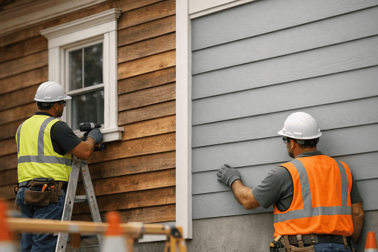 Historic home with restored wood and modern siding